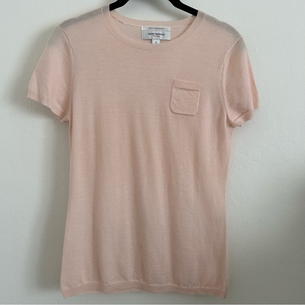 Isaac Mizrahi for Target 100% Cashmere Baby Pink Shirt size Medium